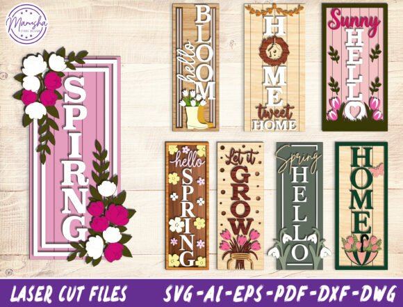 Download Spring Porch Sign Laser Cut SVG Bundle - Sign laser Collection