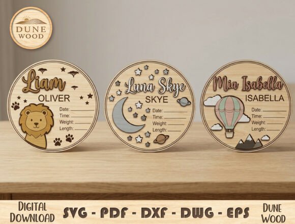 Download Personalized Baby Birth Sign SVG Bundle - Baby Collection