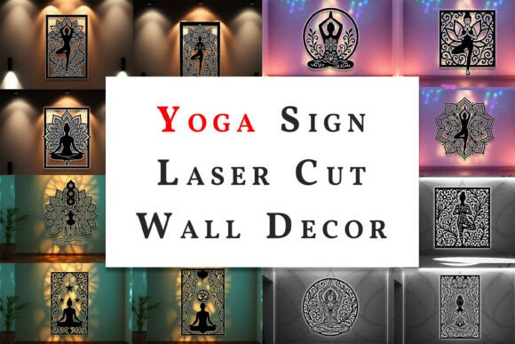 Download Yoga Sign Laser Cut Wall Art SVG Bundle - Sign laser Collection