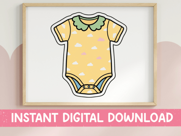 Download Cute Yellow Baby Onesie Sticker - Baby Collection