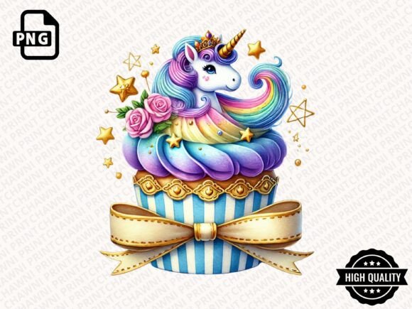 Download Watercolor Unicorn Cupcake Clipart PNG - Unicorn Collection