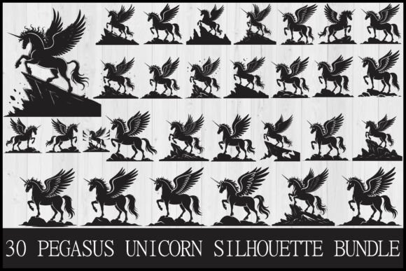 Download Pegasus Unicorn Silhouette Bundle - Unicorn Collection