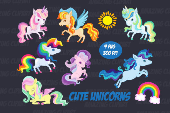 Download Unicorn Clipart, Rainbow, Magical Decor - Unicorn Collection