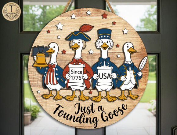 Download 4th of July Goose Door Sign Lasercut SVG - Sign laser Collection