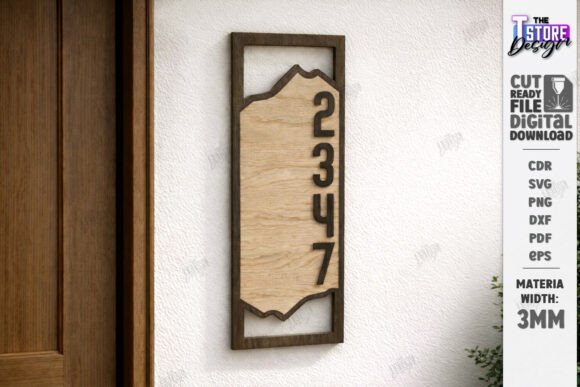 Download Modern House Number Sign Laser Cut | CNC - Sign laser Collection