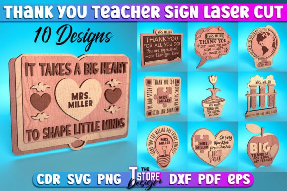Download Thank You Teacher Sign Laser Cut SVG | - Sign laser Collection